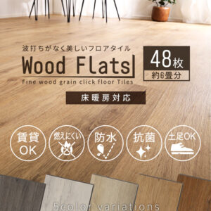 はめこみ式フロアタイル 48枚セット【Wood Flats-ウッドフラッツ-】