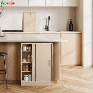 さわやかなカウンター下引き戸収納6015