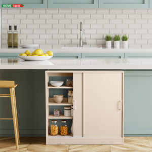 さわやかなカウンター下引き戸収納9020