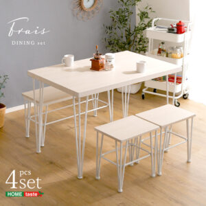 さわやかなダイニング4点セット【テーブル＋椅子2脚+ベンチ1脚】