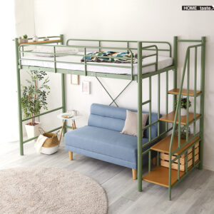 北欧インテリア 階段付き パイプロフトベッド【Levata-レヴァタ-】