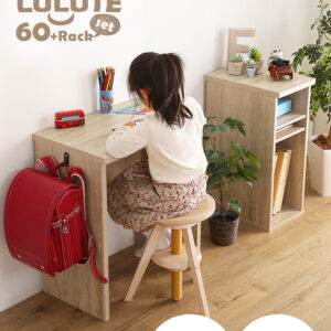 シンプルデスク60cm幅+サイドラック30cm幅セット【LULUTE-ルルテ-】