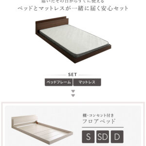 デザインフロアベッド ボンネルコイルマットレスセット(ダブル)