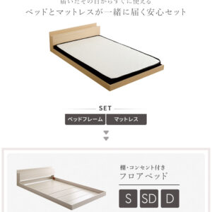 デザインフロアベッド ポケットコイルマットレスセット(シングル)
