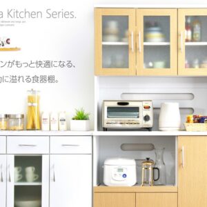 ツートン食器棚【パスタキッチンボード】（幅90cm×高さ180cmタイプ）