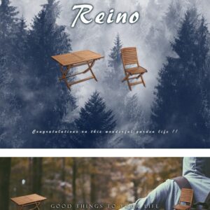 折りたたみガーデンテーブル・チェア(5点セット)人気のアカシア材、パラソル使用可能 | reino-レイノ-