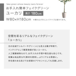 お手入れ簡単フェイクグリーン　ユーカリ　Lサイズ(180cm)