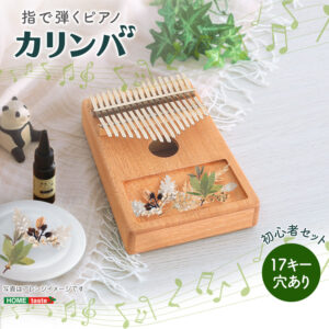 指で弾くピアノ カリンバ初心者セット ハンドメイドタイプ 17キー 穴有