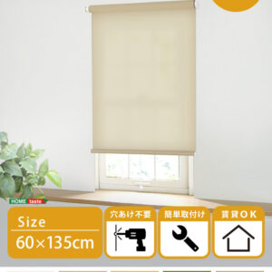 壁空け不要!つっぱりロールスクリーン 幅60cm(採光タイプ)