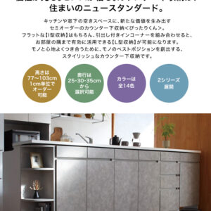 【扉シリーズ】セミオーダーカウンター下収納ぴったりくん 引出しチェスト 奥行35cm