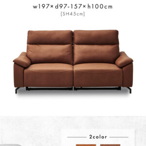 Bluetooth対応スピーカー内蔵 2人掛けレザーファブリックソファ 【Monarque-モナーク-】