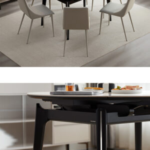 130cm　伸縮式円形ダイニング　7点セット