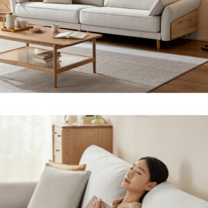 北米産ホワイトアッシュフレーム 3人掛けソファ(ライトグレー)