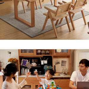 北米産オーク無垢材ダイニング5点セット 1.8m