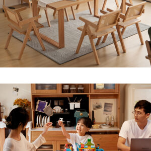 北米産オーク無垢材ダイニング7点セット 2m