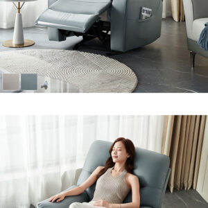 収納ポケット付き 1人掛けリクライニングチェア