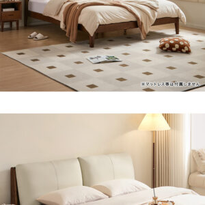 抗菌ナッパエコレザー ウォールナットベッド（すのこタイプ） 150×200cm ワイドダブル