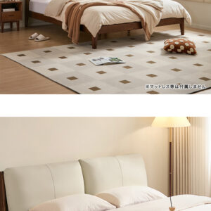 抗菌ナッパエコレザー ウォールナットベッド 180×200cm キング