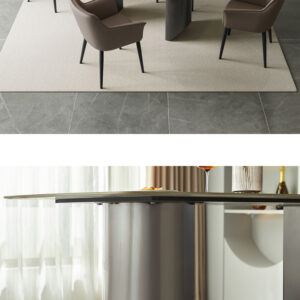 ダイニングテーブル＆チェア-ブラウン-　5点セット　160cm