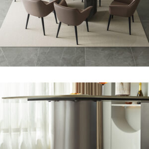 ダイニングテーブル＆チェア-ブラウン-　7点セット　160cm