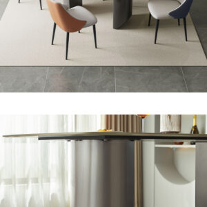 ダイニングテーブル＆チェア-オレンジネイビー-　5点セット　160cm