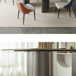 ダイニングテーブル＆チェア-オレンジ＆ネイビー-　5点セット　180cm