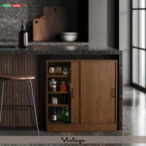 ヴィンテージカウンター下引き戸収納9020