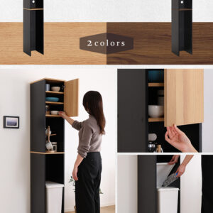 ヴィンテージ木製ごみ箱上ラック　すき間収納タイプ